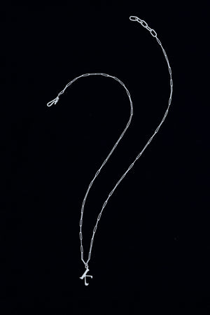 Initial charm necklace - silver