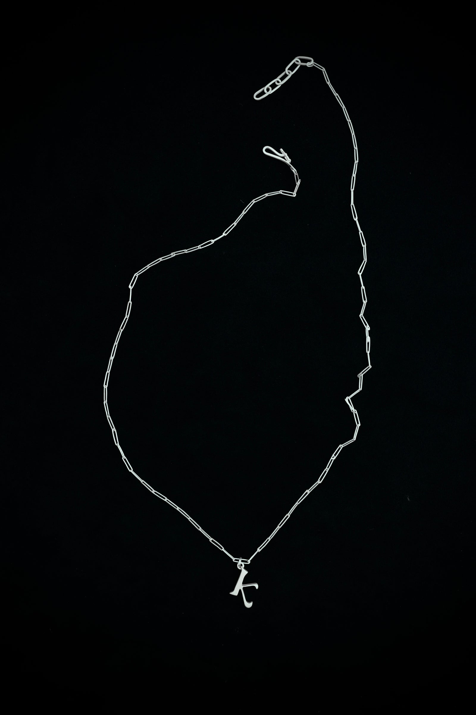 Initial charm necklace - silver