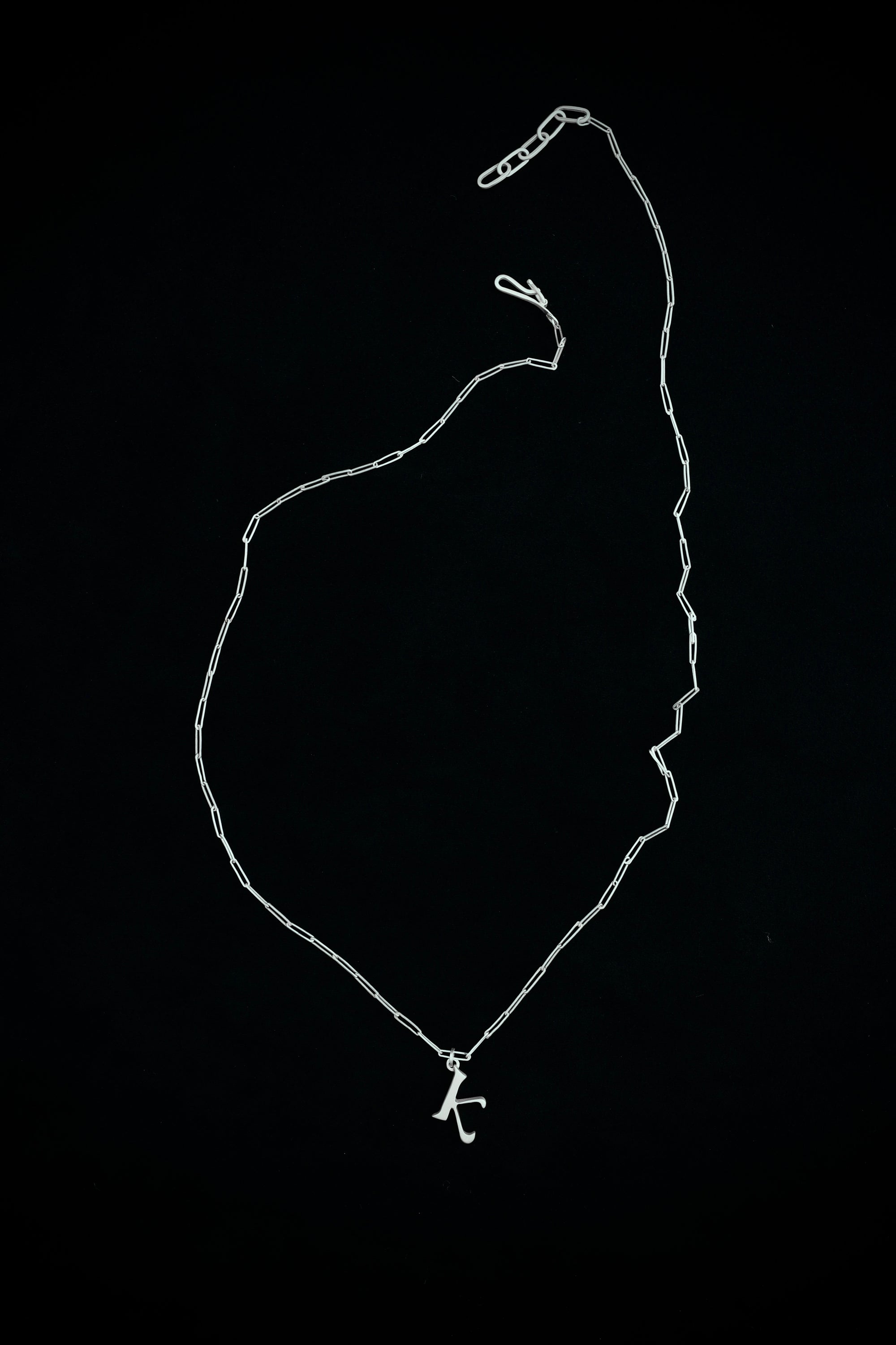 Initial charm necklace - silver