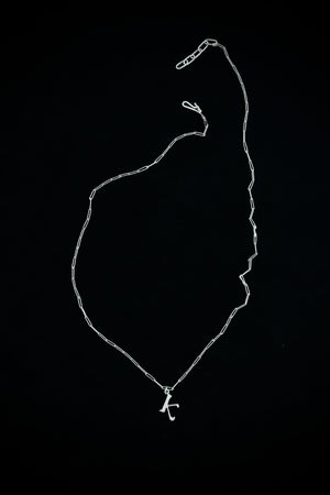 Initial charm necklace - silver