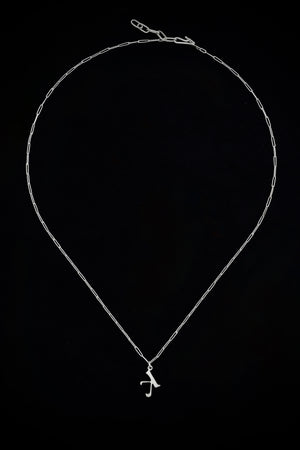 Initial charm necklace - silver