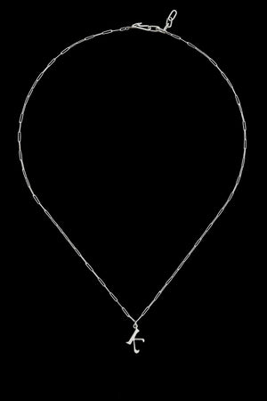 Initial charm necklace - silver