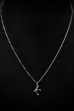 Initial charm necklace - silver