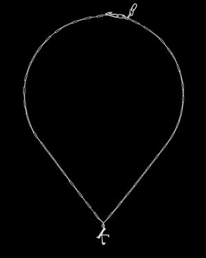 Initial charm necklace - silver