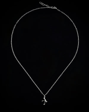 Initial charm necklace - silver