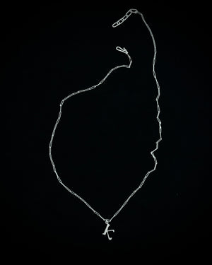Initial charm necklace - silver