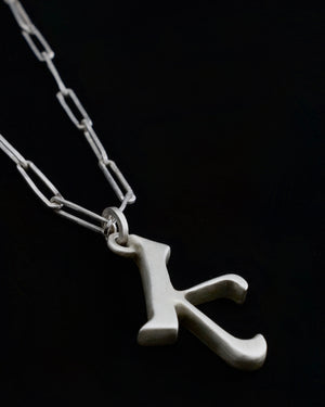 Initial charm necklace - silver