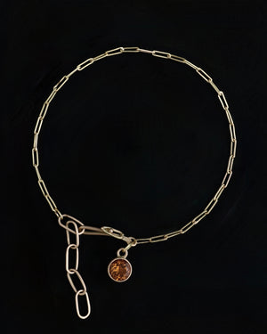 Initial and citrine charm bracelet - 18ct gold
