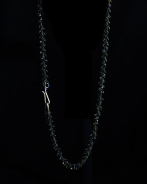 Golden Obsidian cluster long necklace