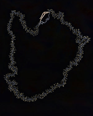 Golden Obsidian cluster long necklace