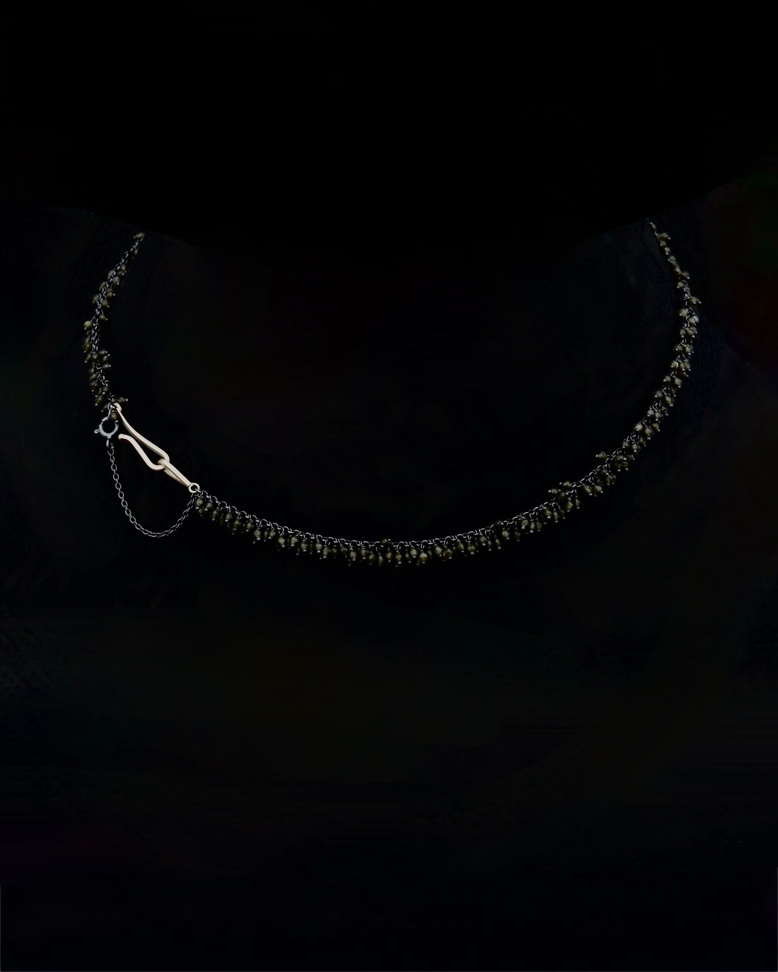 Golden Obsidian cluster necklace