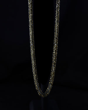 Golden Obsidian Sun Moon disc necklace