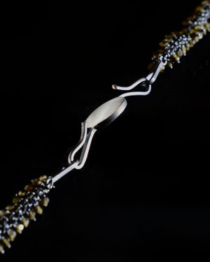 Golden Obsidian Sun Moon disc necklace