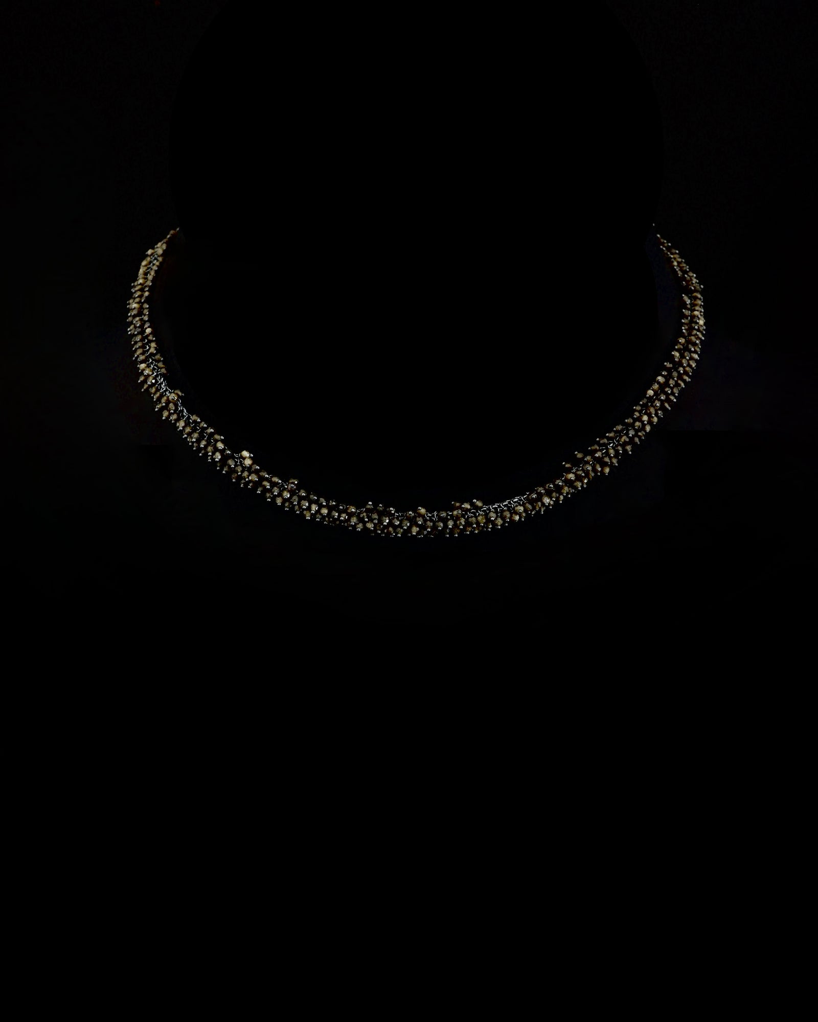 Golden Obsidian Sun Moon disc necklace