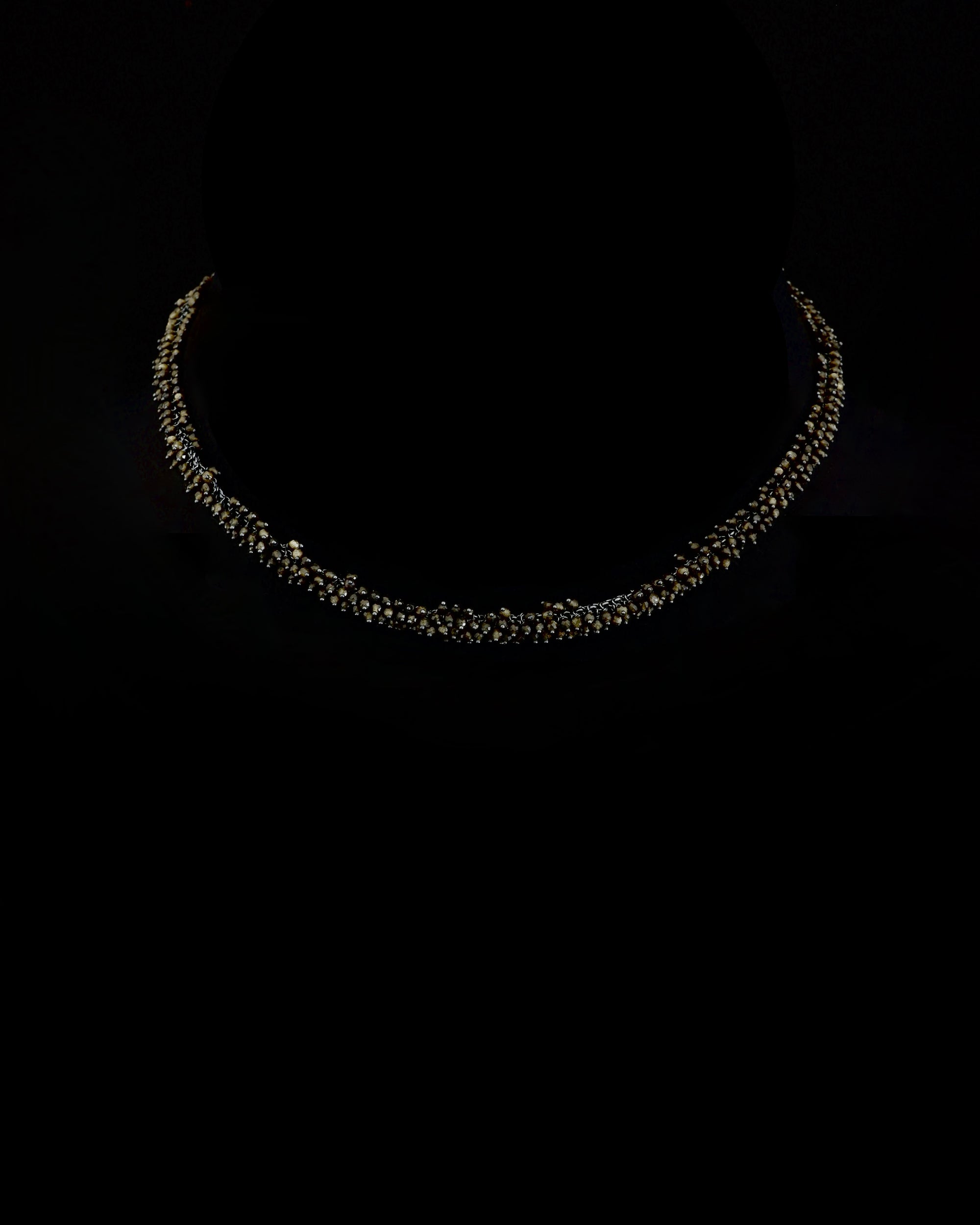 Golden Obsidian Sun Moon disc necklace