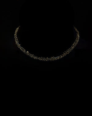 Golden Obsidian Sun Moon disc necklace