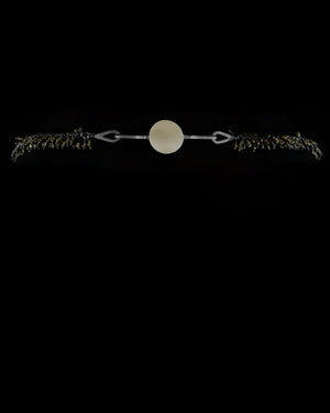 Golden Obsidian Sun Moon disc necklace