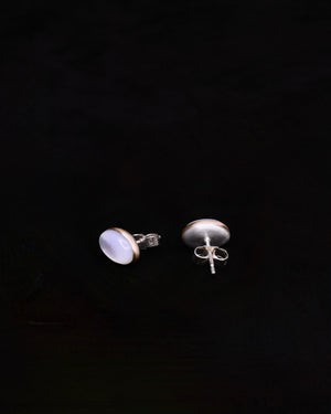 Mother of Pearl 18ct gold and silver seed earrings