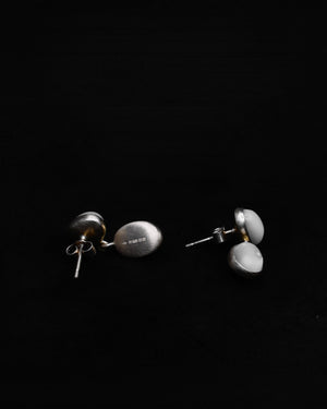 Mother of Pearl 18ct gold double seed earrings