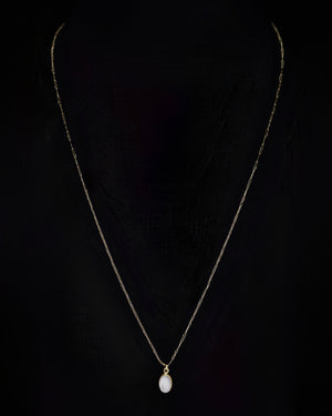 Mother of Pearl 18ct gold seed necklace