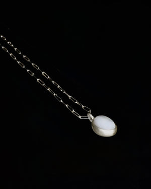 Mother of Pearl sterling silver seed necklace