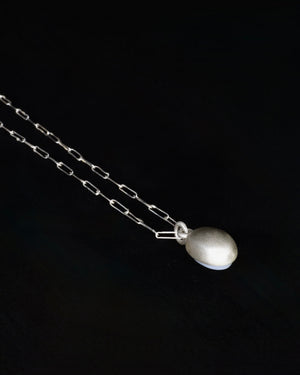 Mother of Pearl sterling silver seed necklace