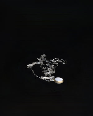 Mother of Pearl 18ct gold and silver seed necklace