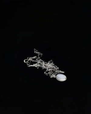 Mother of Pearl sterling silver seed necklace