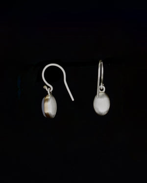Mother of Pearl 18ct gold and silver seed drop earrings
