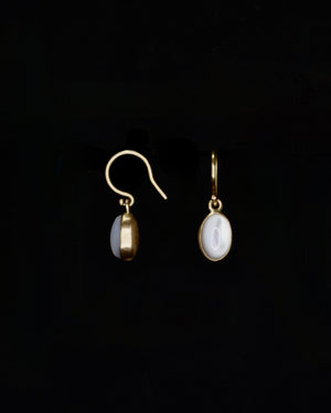 Mother of Pearl 18ct gold seed drop earrings