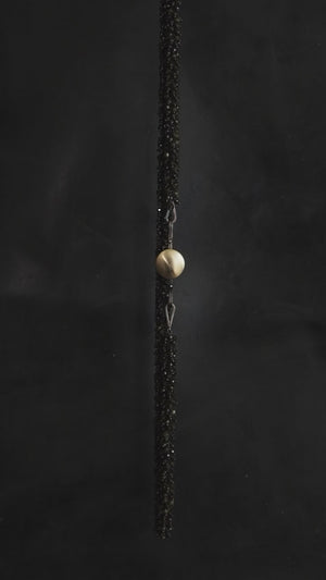 Golden Obsidian Sun Moon disc necklace